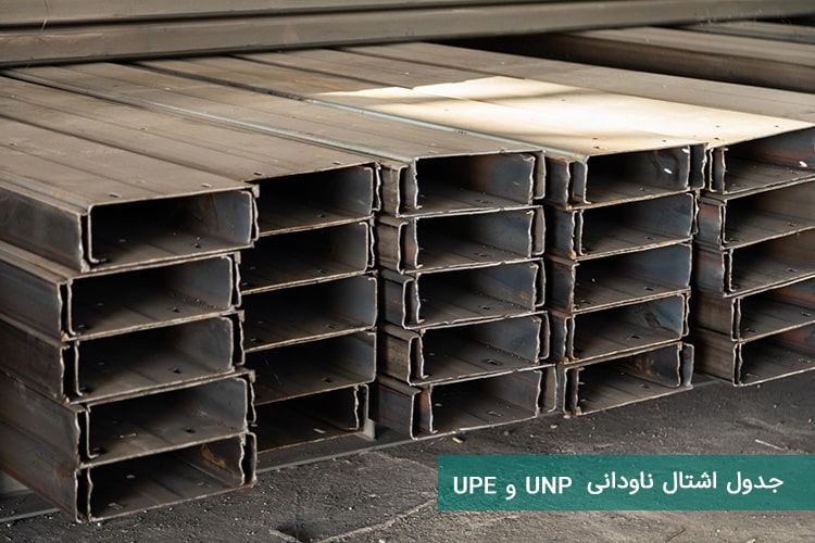 جدول اشتال ناودانی UPE و UNP